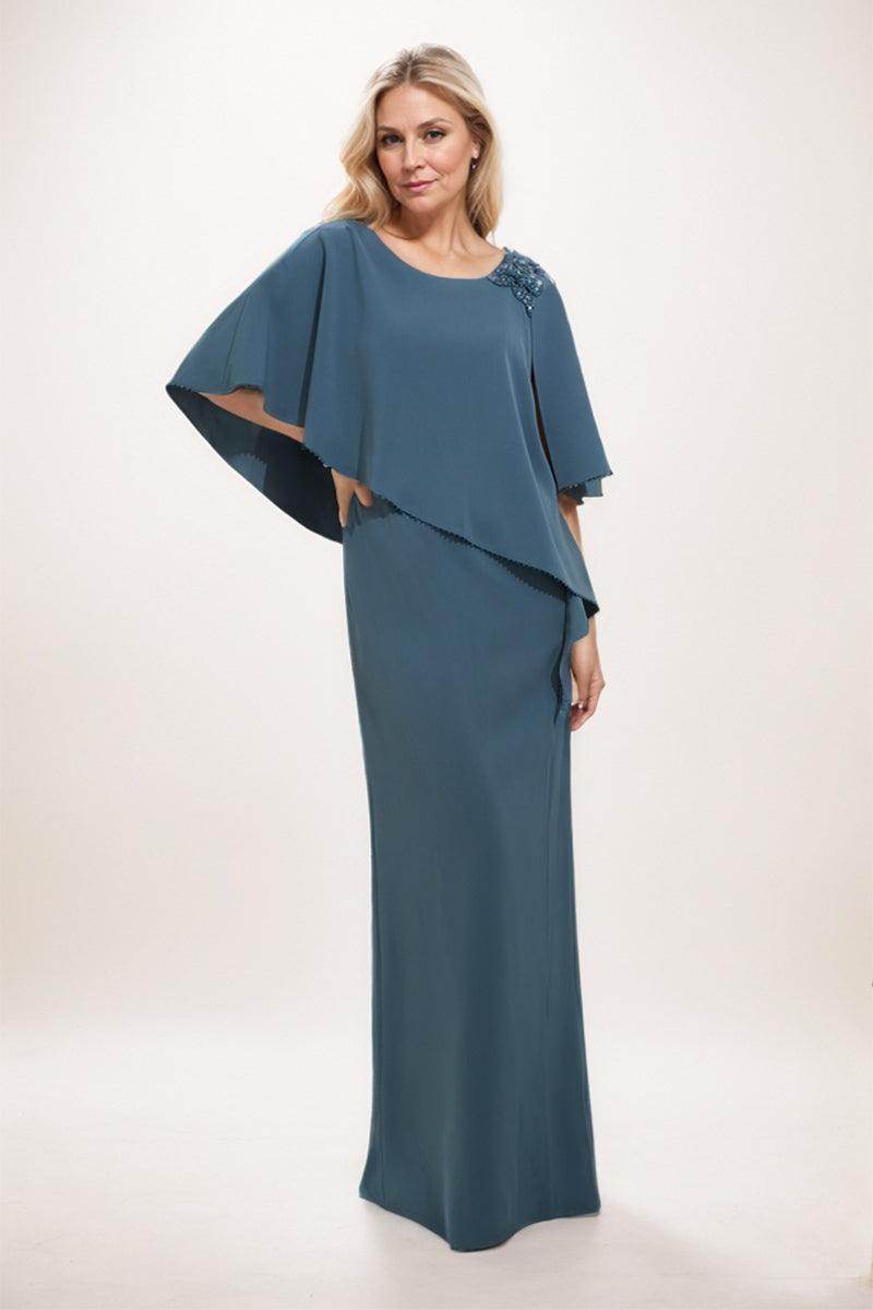 Sheath-Column Maxi Stretch Crepe Mother Dress CM0236 - COCOMELODY